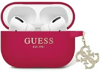 Guess SOP105061 Liquid silicone glitter triangle charm apple airpods pro 2 2022 / 2023 magenta kép