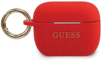 Guess SOP105066 Silicone glitter apple airpods pro red kép