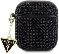 Guess SOP105090 Rhinestone triangle charm apple airpods 1/2 tok, fekete kép