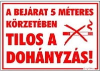 Gungl dekor 000/725 Piktogram a bejárat 5m-es körzetében tilos a dohányzás!piros kép