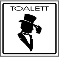 Gungl dekor 21.00072 Matrica wc kalapos grafikás férfi fehér 