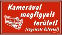 Gungl dekor 21.0009604 Piktogram kamerával megfigyelt terület piros kép