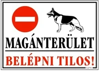 Gungl dekor 21.00100 Piktogram magánterület, belépni tilos! fehér kép