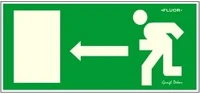 Gungl dekor 21.00101 Piktogram menekülési irány balra zöld (fluor.) kép