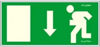 Gungl dekor 21.00104 Piktogram menekülési irány le zöld (fluor.) kép