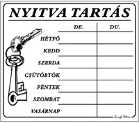 Gungl dekor 21.0010802 Piktogram nyitva tartás /számokkal/ 7 napos fehér kép