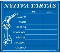 Gungl dekor 21.0010803 Piktogram nyitva tartás /számokkal/ 7 napos kék kép