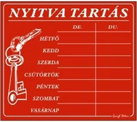 Gungl dekor 21.0010804 Piktogram nyitva tartás /számokkal/ 7 napos piros kép