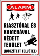 Gungl dekor 21.00112 Piktogram riasztóval és kamerával védett terület fehér kép
