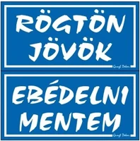 Gungl dekor 21.0011303 Piktogram rögtön jövök-ebédelni mentem (kétold. tábla) kék kép