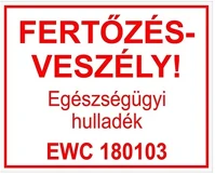 Gungl dekor 21.01000 Piktogram fertőzésveszély egészségügyi hulladék ewc 180103 fehér kép