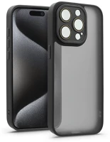 Haffner HF241031 Apple iphone 15 pro hátlap kameravédő peremmel, lencsevédő üveggel - variete -  fekete kép