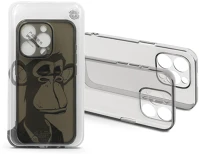 Haffner HF241758 Apple iphone 14 pro szilikon hátlap - gray monkey - átlátszó kép