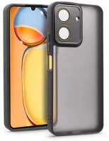 Haffner HF256752 Xiaomi redmi 13c hátlap kameravédő peremmel, lencsevédő üveggel - variete -     fekete kép