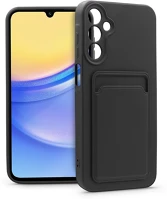 Haffner HF258848 Samsung a155 galaxy a15 4g/galaxy a15 5g szilikon hátlap kártyatartóval - card case - fekete kép