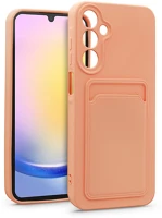 Haffner HF259258 Samsung galaxy a25 5g szilikon hátlap kártyatartóval - card case - rózsaszín kép