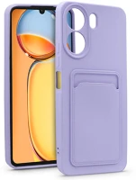 Haffner HF262883 Xiaomi redmi 13c szilikon hátlap kártyatartóval - card case - lila kép