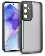 Haffner HF268106 Samsung sm-a556 galaxy a55 hátlap kameravédő peremmel, lencsevédő üveggel -     variete - fekete kép