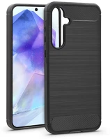 Haffner HF272172 Samsung sm-a556 galaxy a55 szilikon hátlap - carbon - fekete kép