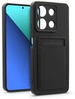 Haffner HF281860 Xiaomi redmi note 13 4g szilikon hátlap kártyatartóval - card case - fekete kép