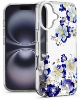 Haffner HF789593 Imd floral szilikon tok - apple iphone 16 - átlátszó kép