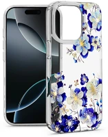 Haffner HF789609 Imd floral szilikon tok - apple iphone 16 pro - átlátszó kép