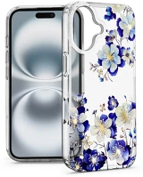 Haffner HF789616 Imd floral szilikon tok - apple iphone 16 plus - átlátszó kép