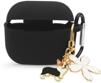 Haffner HF994615 Szilikon tok kutyás medállal, airpods 3 fülhallgatóhoz - fekete - eco kép