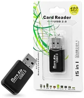 Haffner PT-3822 Micro sd memóriakártya-olvasó - usb 2.0 - fekete kép