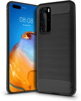 Haffner PT-5693 Huawei p40 szilikon hátlap - carbon - fekete kép