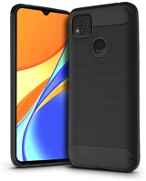 Haffner PT-5871 Xiaomi redmi 9c szilikon hátlap - carbon - fekete kép