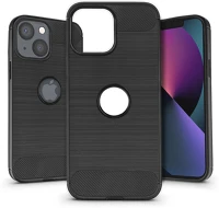Haffner PT-6357 Apple iphone 13 szilikon hátlap - carbon logo - fekete kép