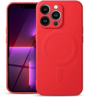 Haffner PT-6474 Apple iphone 13 pro szilikon hátlap - silicone mag cover - piros kép