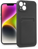 Haffner PT-6733 Iphone 14 fekete szilikon hátlap kártyatartóval kép