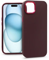 Haffner PT-6815 Apple iphone 15 plus szilikon hátlap - frame - bíbor kép