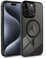 Haffner PT-6839 Apple iphone 15 pro max szilikon hátlap - edge mag cover - fekete/átlátszó kép