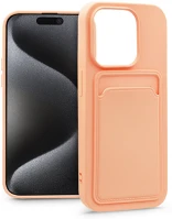 Haffner PT-6851 Apple iphone 15 pro szilikon hátlap kártyatartóval - card case - rózsaszín kép
