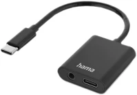 Hama 00201534 2in1 usb-c/3,5mm fekete audio adapter kép
