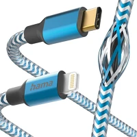 Hama 00201561 Adatkábel  reflective usb-c/lightning 1,5m kék kép