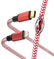 Hama 00201562 Adatkábel  reflective usb-c/lightning 1,5m piros kép