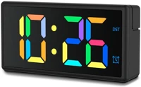 Hama 00222208 Ibiza Digital Alarm Clock Multi-Colour Display with USB Charging Function kép