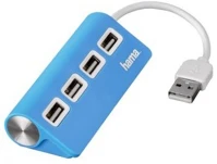 Hama 12179 Usb 2.0 hub, 1:4 buspow. kék kép