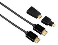 Hama 122227 Tl high speed hdmi kábel ethernettel + micro/mini adapter, 1,5m kép