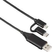Hama 135745 4 az 1-ben (usb, usb type-c, micro usb + otg) 1m fekete adatkábel kép