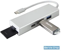 Hama 135759 Usb 3.1 type-c hub (2 usb-a, 1 usb type-c)+sd/miscrosd kártyaolv. () kép