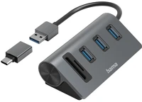 Hama USB 3.2 + 3XUSB/USB-C/SD Elosztó hub  usb 3.2 + 3xusb/usb-c/sd kép
