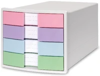 Han 1012-129 Irattartó  impuls a4/c4 4 fiókos pasztell zárt fiókkal fehér kép