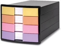 Han 1012-139 Irattartó  impuls a4/c4 4 fiókos pasztell zárt fiókkal fekete kép