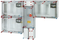 Hensel HCS432 1/3F 3X m63a+v32a) földkábeles +tűzeseti kapcsoló 2-szintes csoportos mérőhely kép