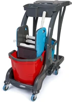 Hercules DA503XSZADHCK717 Herkules takarító kocsi műanyag, szemeteszsák tartóval 2x25l-es a vödör kép